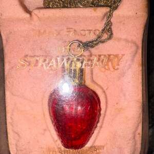 Vintage Max Factor Red Glass Wild Strawberry Perfume Bottle Pendant New